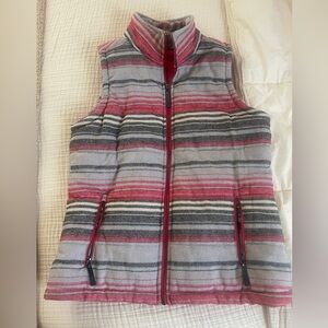 Cruel denim Striped Sleeveless puffer Vest with Zipper woman’s medium western